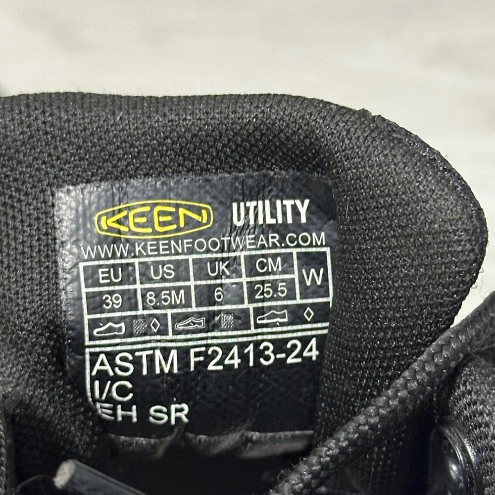 KEEN Utility Speedworks Women 8.5 Black Gray Carbon Nano Toe Work Shoes EH SR‎